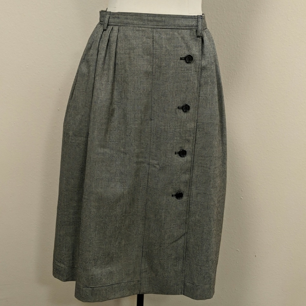 Ysl classic hounds-tooth black/off-white skirt